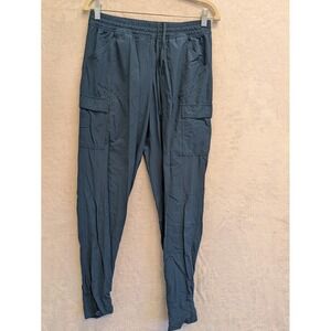 The North Face Womens Size 8 Regular Cargo Pants Blue Nylon Drawstring‎ Waist